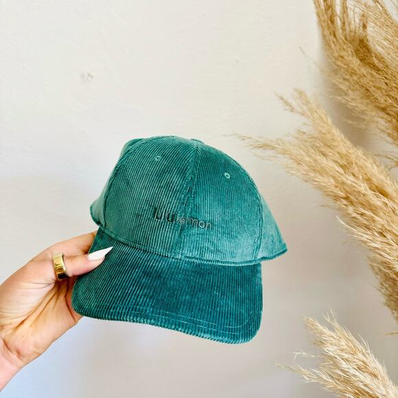 NEW LULULEMON Turqouise Green Blue Cord Corduroy Adjustable Dad Hat Baseball Cap main image 6